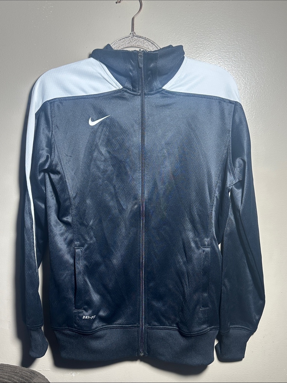 Nike Dri Fit Women’s Large Full Zip‎ Black White Sweatshirt